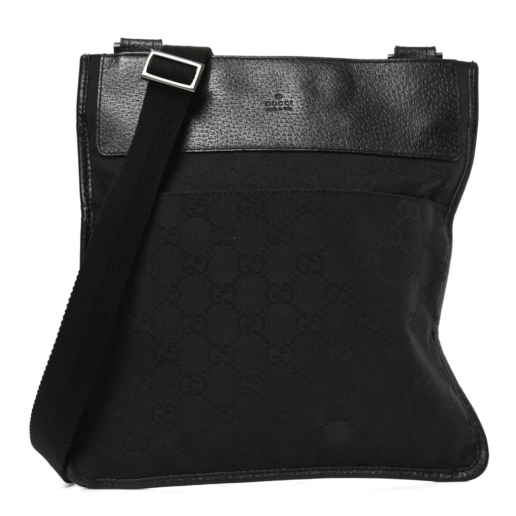 Gucci GG Monogram Messenger Crossbody Bag Black