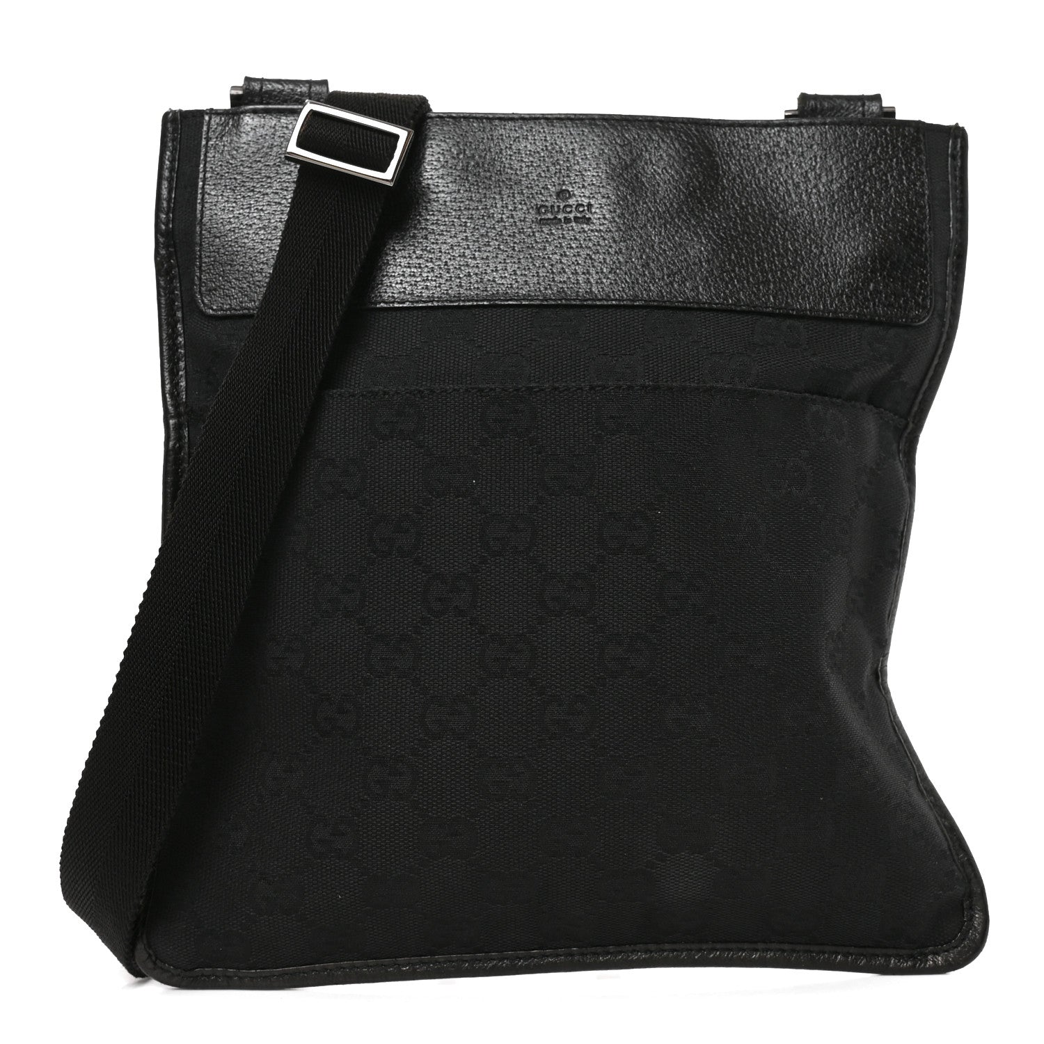 Gucci GG Monogram Messenger Crossbody Bag Black