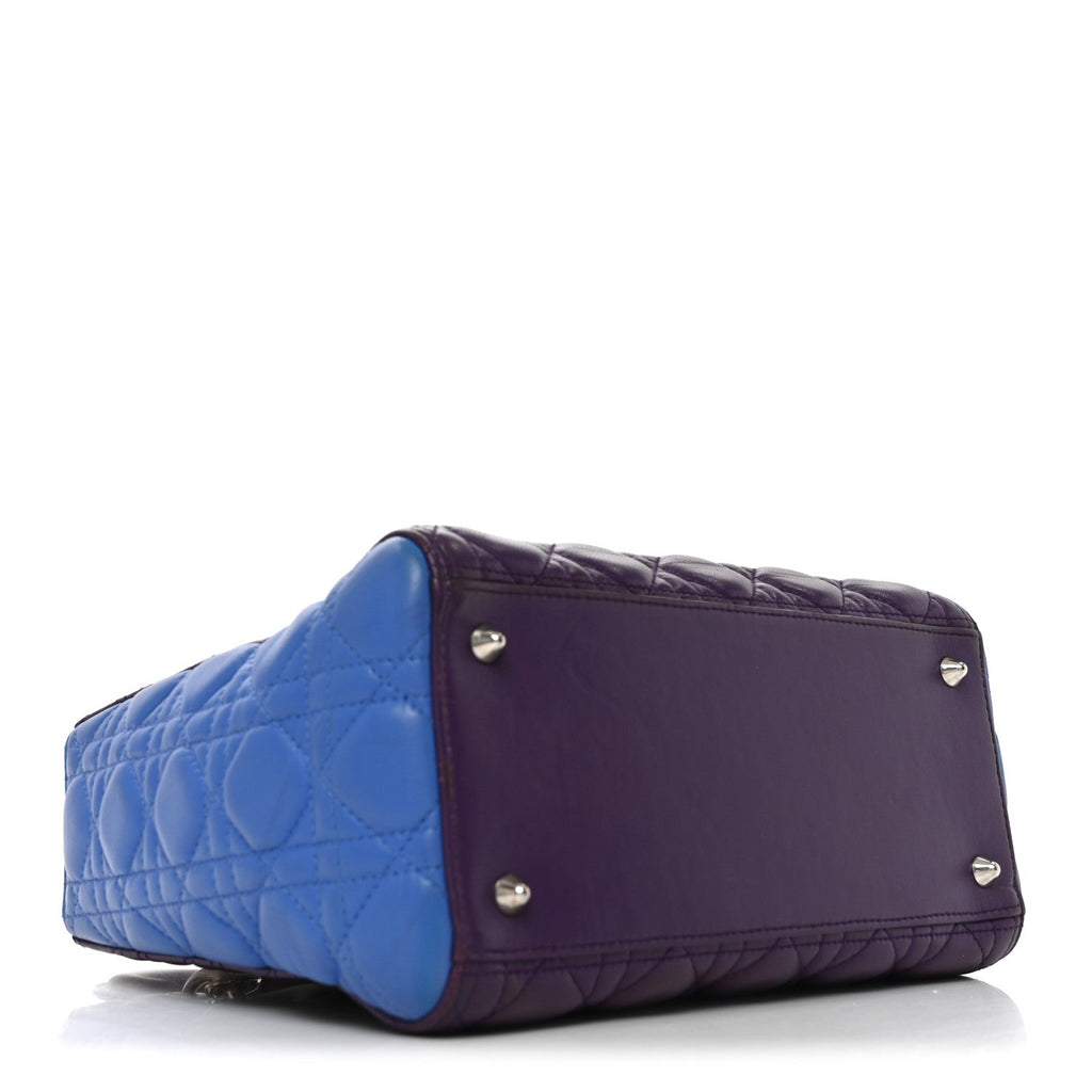 Dior Lambskin Cannage Medium Bi-Color Lady Dior Purple Blue