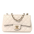 Chanel Lambskin Quilted Mini Rectangular Flap White
