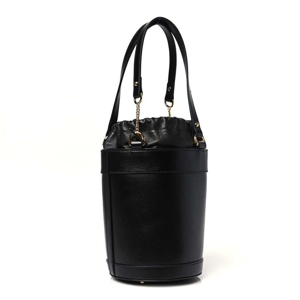 Gucci Azalea Sakai Calfskin Small Horsebit 1955 Drawstring Bucket Bag Black