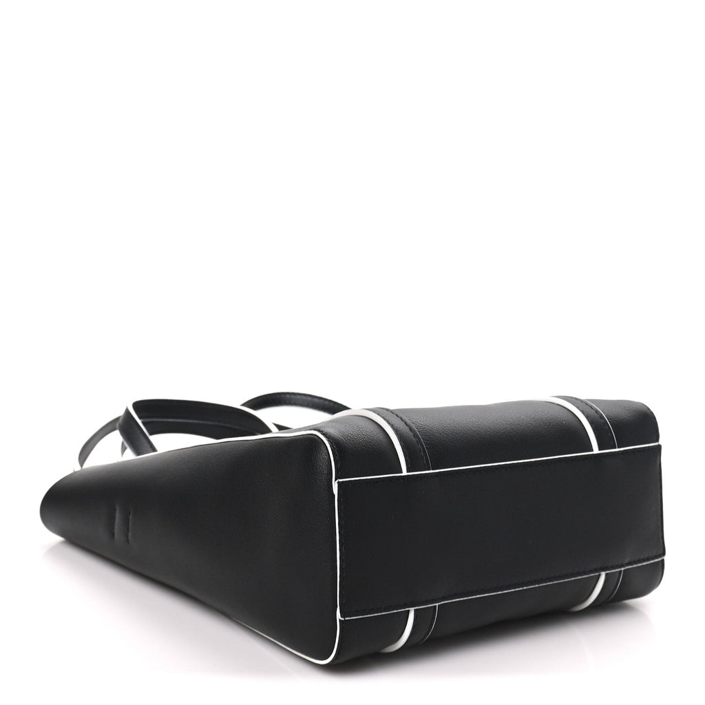 Balenciaga Smooth Calfskin Logo Double Sided XXS Everyday Tote Black White