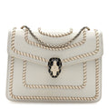 Bvlgari Woven Chain Serpenti Forever Crossbody Bag White front view