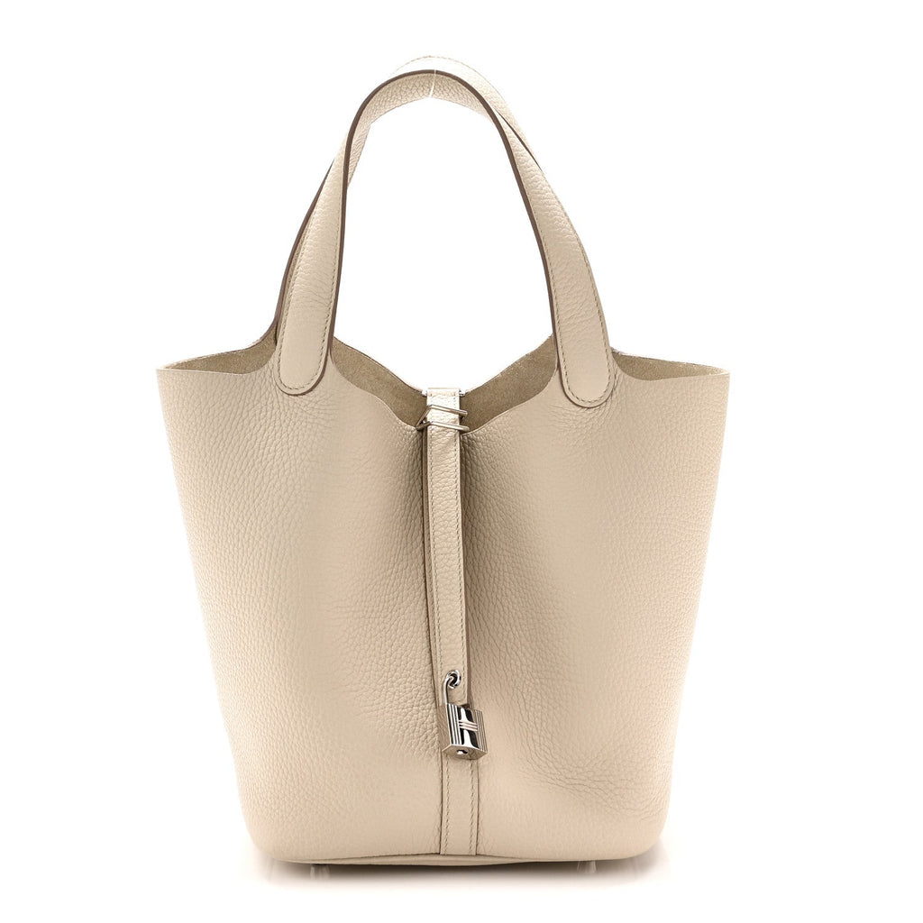 Hermès Taurillon Clemence Picotin Lock 22 MM Beton