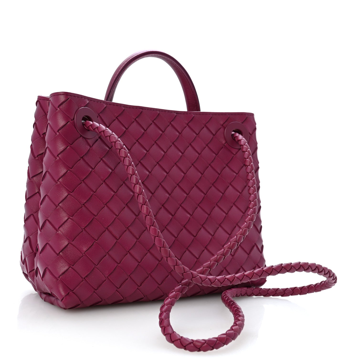 Bottega Veneta Nappa Intrecciato Small Andiamo Shoulder Bag Cinnabar