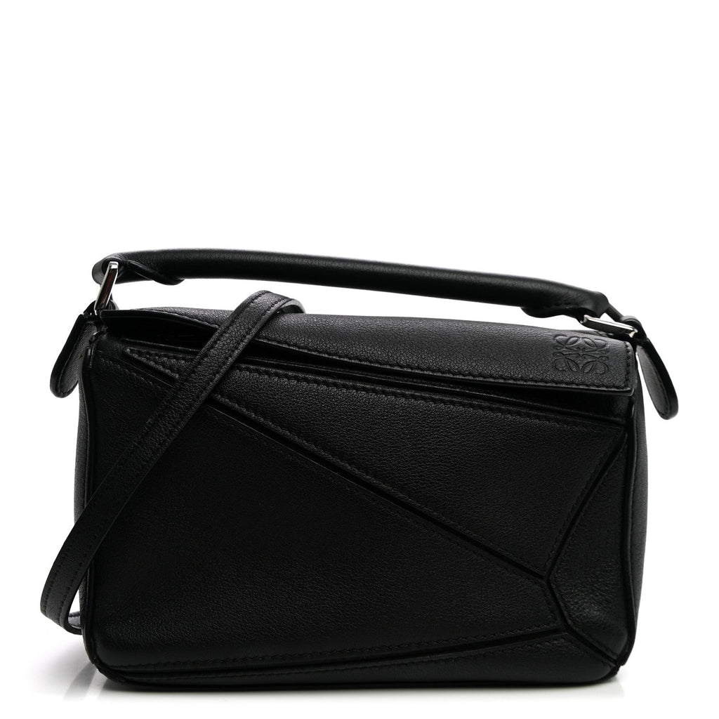 Loewe Calfskin Mini Puzzle Edge Bag Black