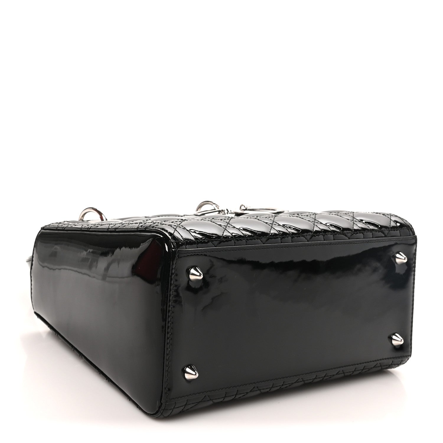 Dior Patent Cannage Medium Lady Dior Black