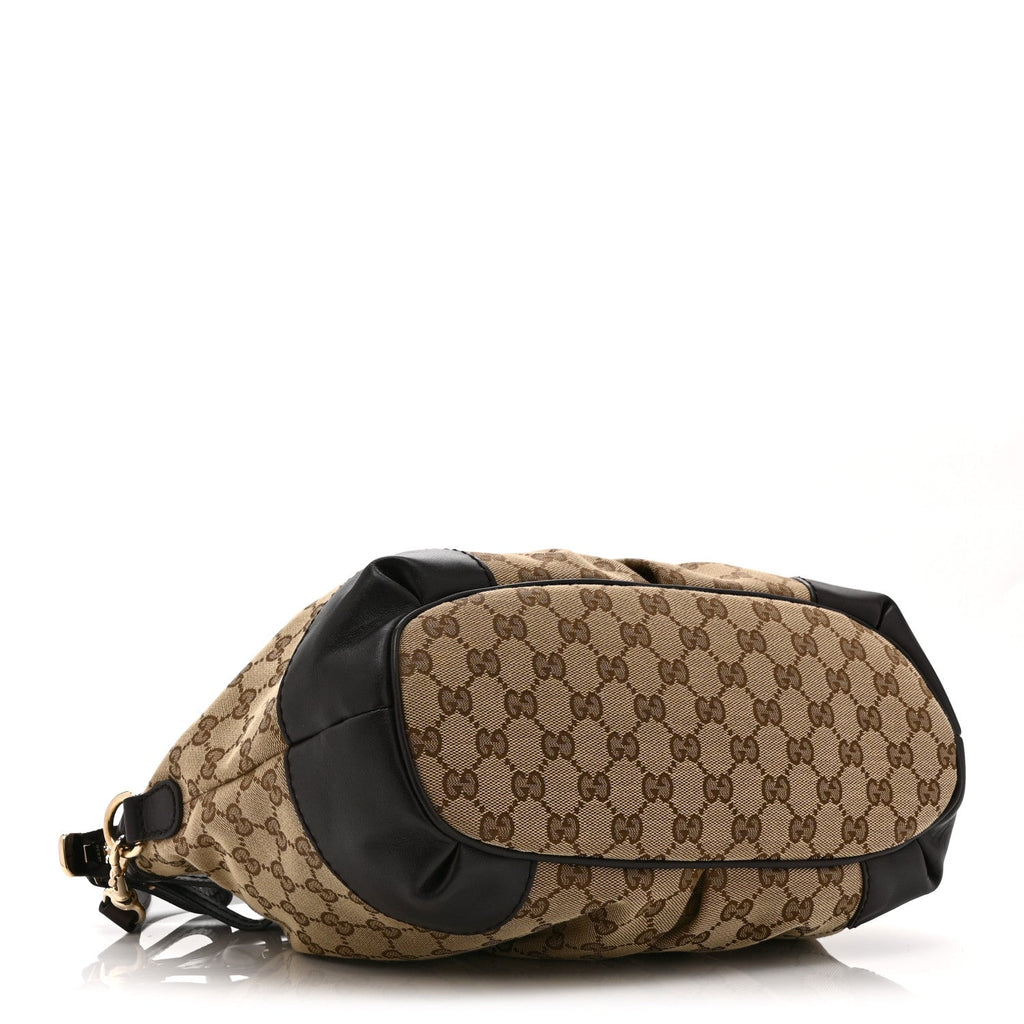 Gucci Monogram Medium Sukey Top Handle Dark Brown