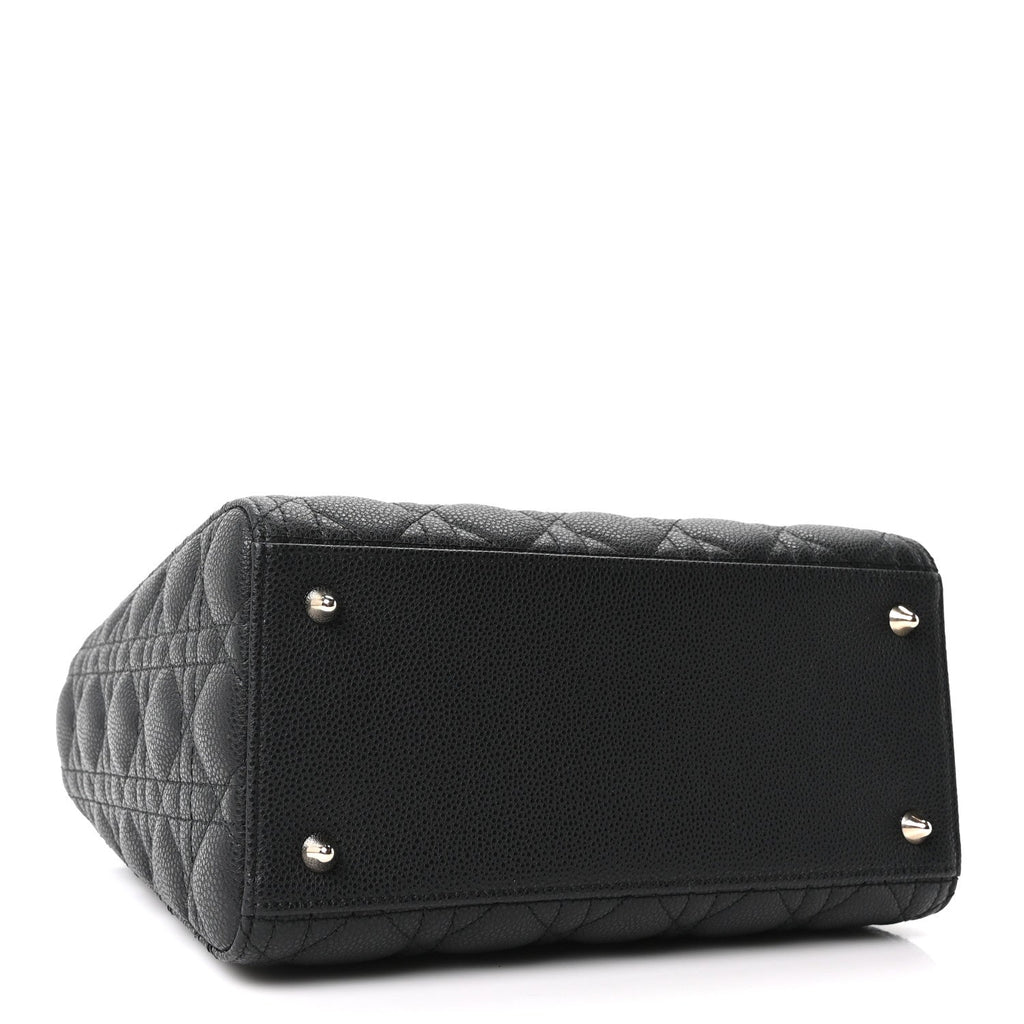 Dior Grained Calfskin Cannage Medium Lady Dior Black