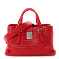 Bottega Veneta Nappa Intrecciato Small Roma Tote Red