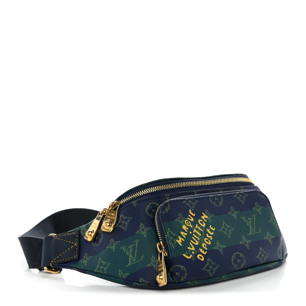 Louis Vuitton Monogram Heritage Rush Bumbag Blue Stripes