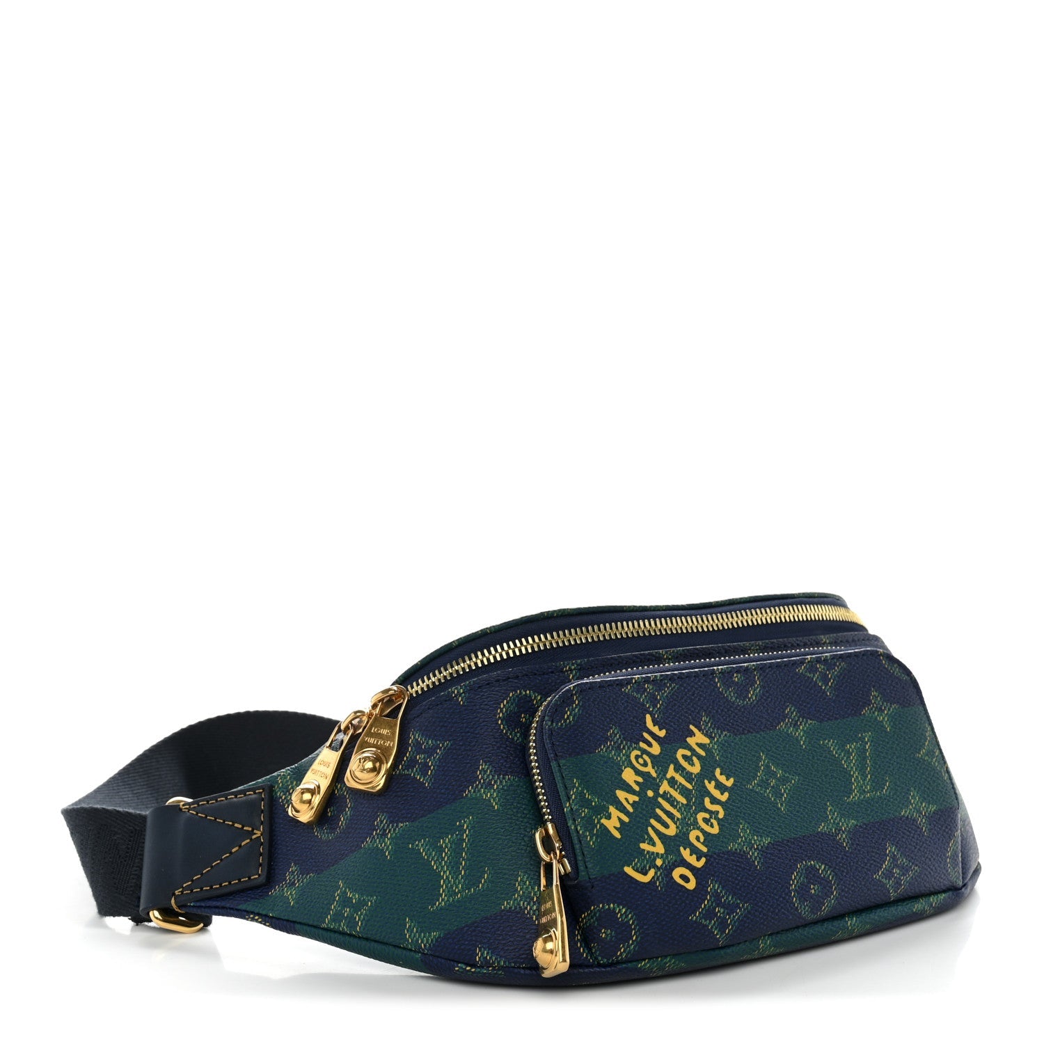Louis Vuitton Monogram Heritage Rush Bumbag Blue Stripes