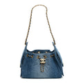 Chanel Washed Denim Quilted Mini Chanel 25 Handbag Blue