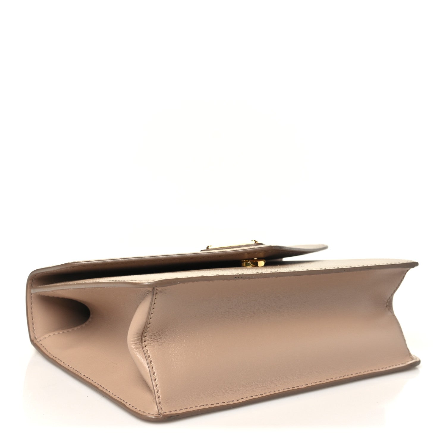 Prada Saffiano Soft Calfskin Metal Triangle Logo Envelope Chain Shoulder Bag Cammeo