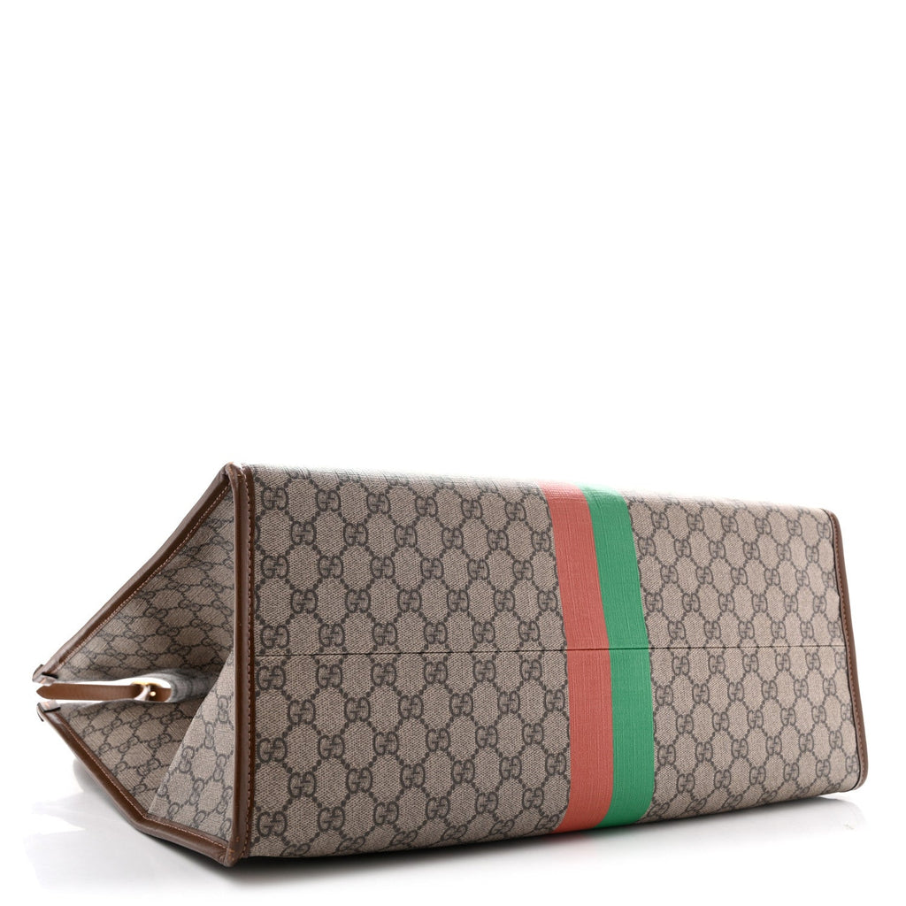 Gucci GG Supreme Monogram Fake/Not Large Retro Interlocking G Tote Bag Beige Brown Sugar