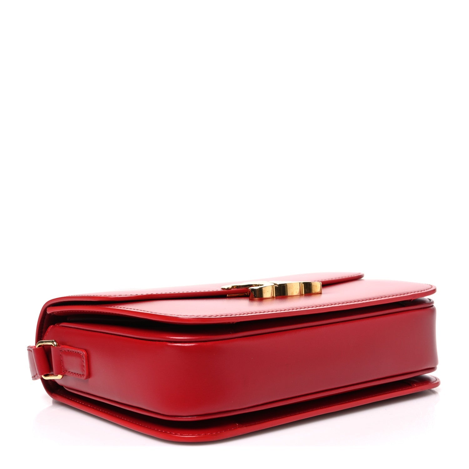 Celine Shiny Calfskin Medium Triomphe Red Red