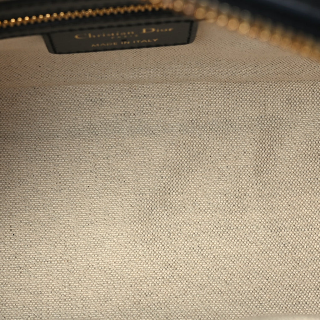 Dior Calfskin Small Dior Vibe Zip Bowling Bag Black White