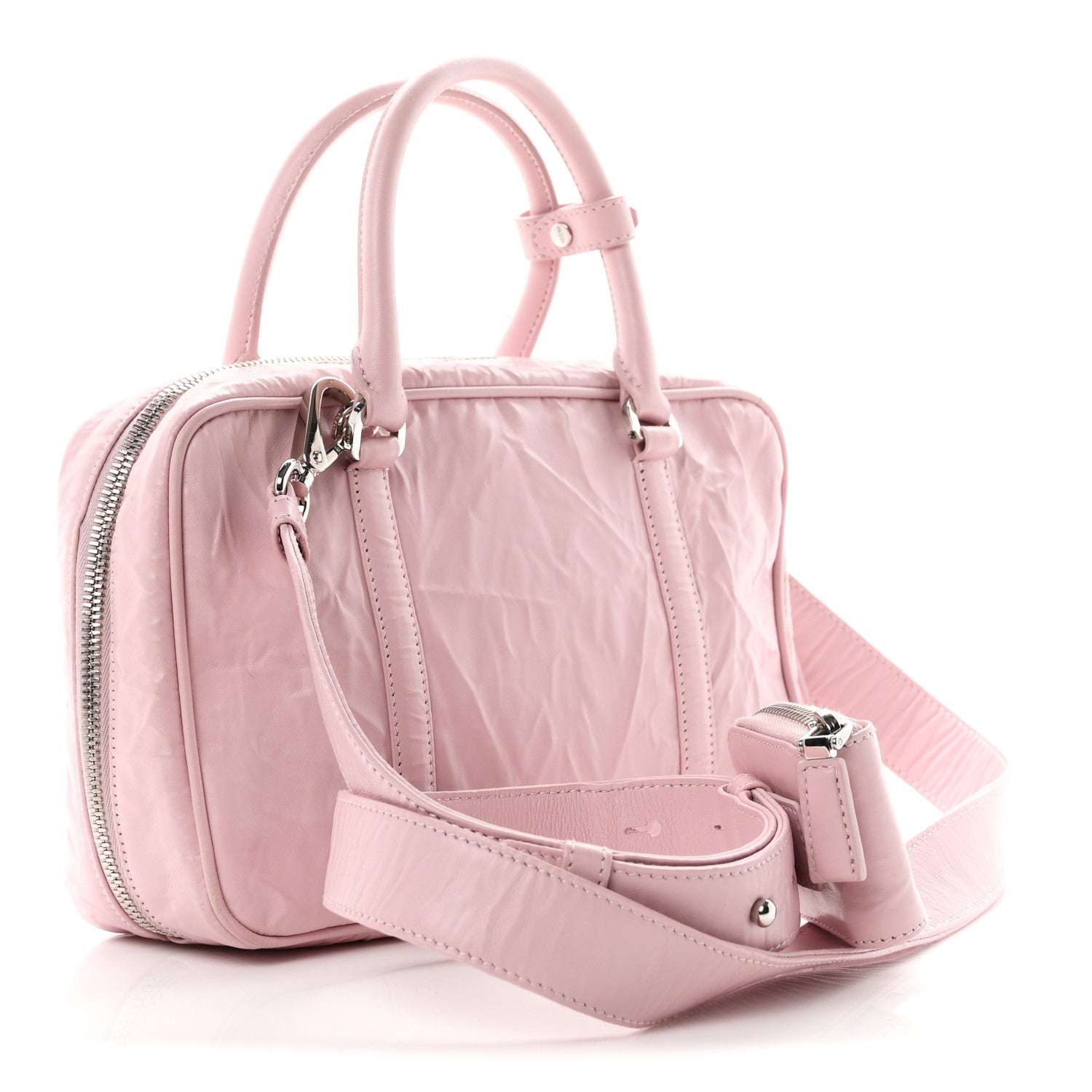 Prada Nappa Antique Medium Re-Edition 2001 Two Handle Bag Alabastro