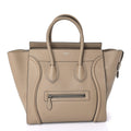 Celine Drummed Calfskin Mini Luggage Dune