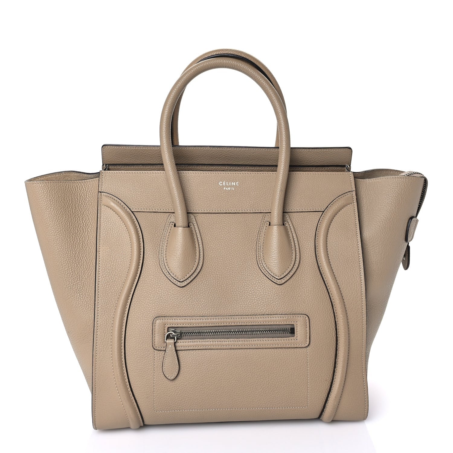 Celine Drummed Calfskin Mini Luggage Dune