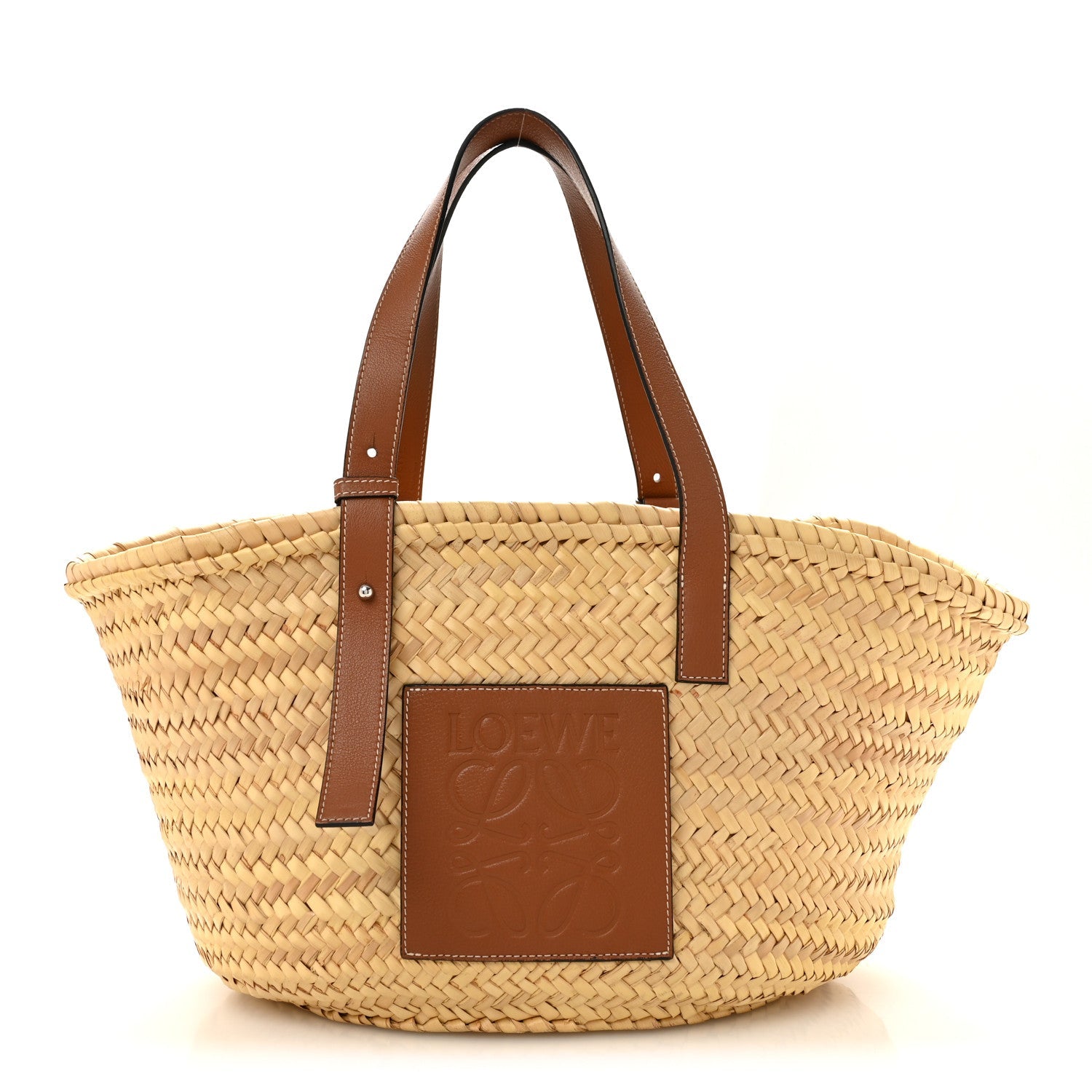 Loewe Raffia Large Basket Tote Bag Natural Tan