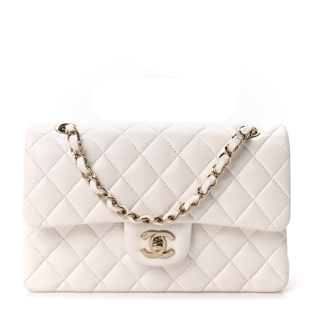 Chanel Caviar Quilted Small Double Flap White