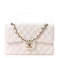 Chanel Caviar Quilted Small Double Flap White