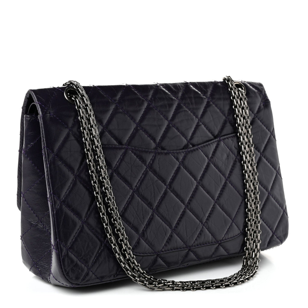 Chanel Aged Calfskin Quilted 2.55 Reissue 225 Flap Purple