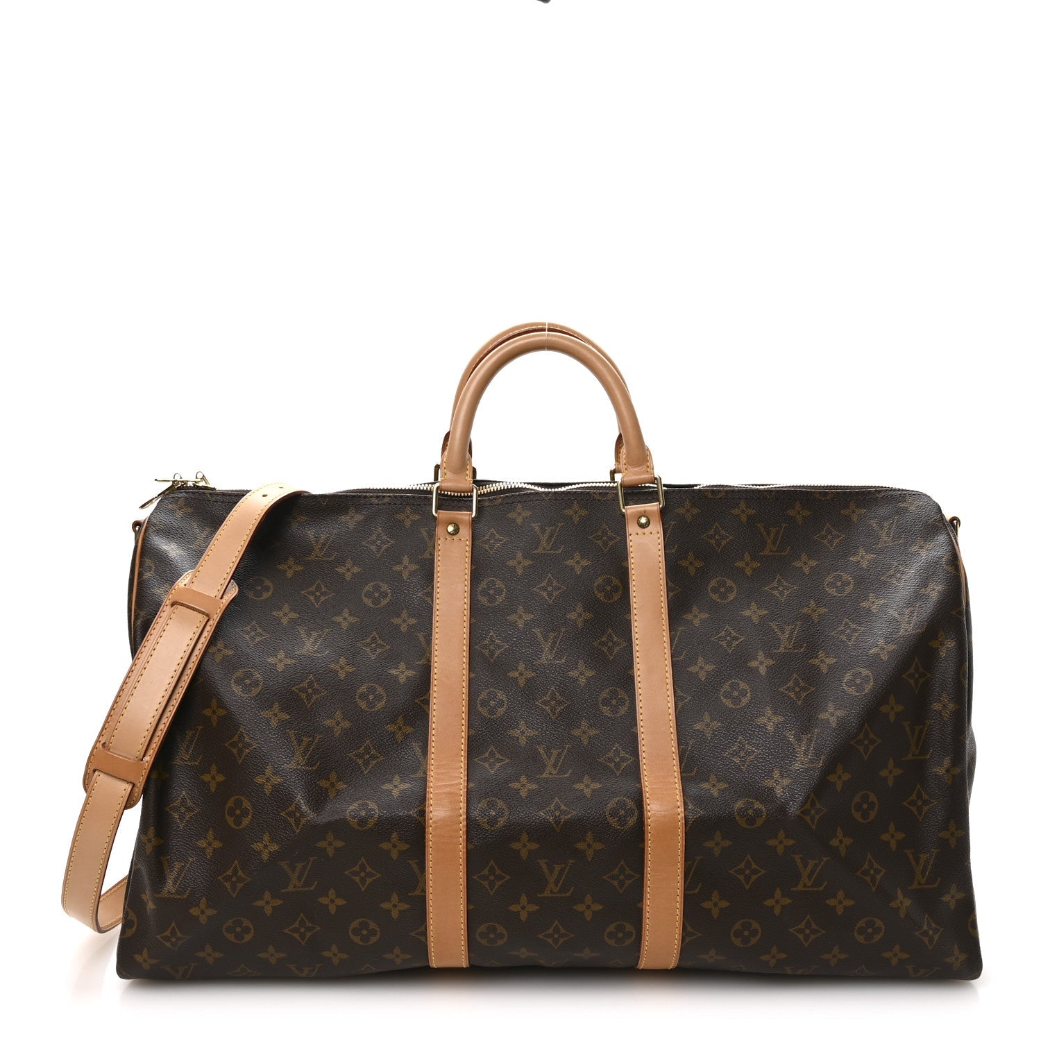 Louis Vuitton Keepall 55 Bandouliere monogram canvas front view