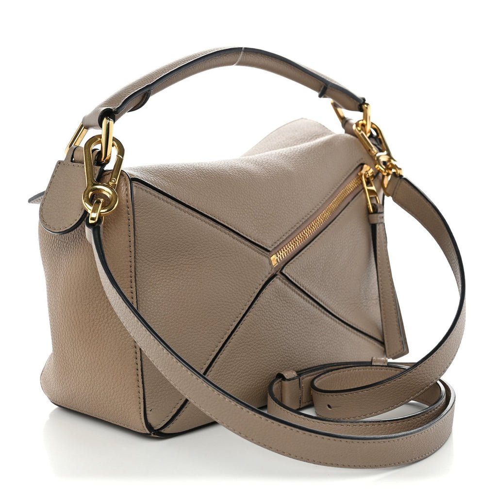 Loewe Grained Calfskin Small Puzzle Bag Sand