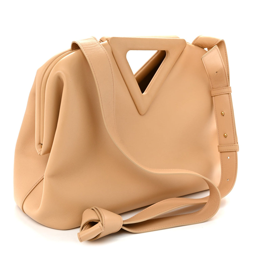 Bottega Veneta Calfskin Medium The Point Triangle Bag Almond