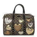 Gucci Monogram Guccissima Hearts Studded Medium Joy Boston Dark Brown