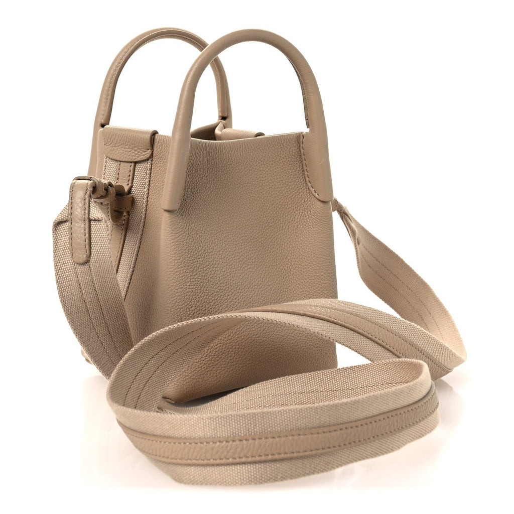 Loro Piana Grained Calfskin Micro Bale Bag Light Mastic