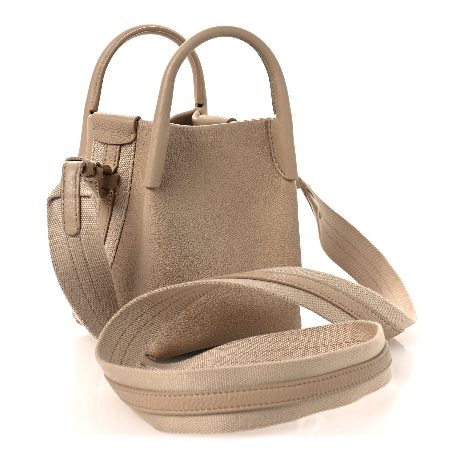 Loro Piana Grained Calfskin Micro Bale Bag Light Mastic