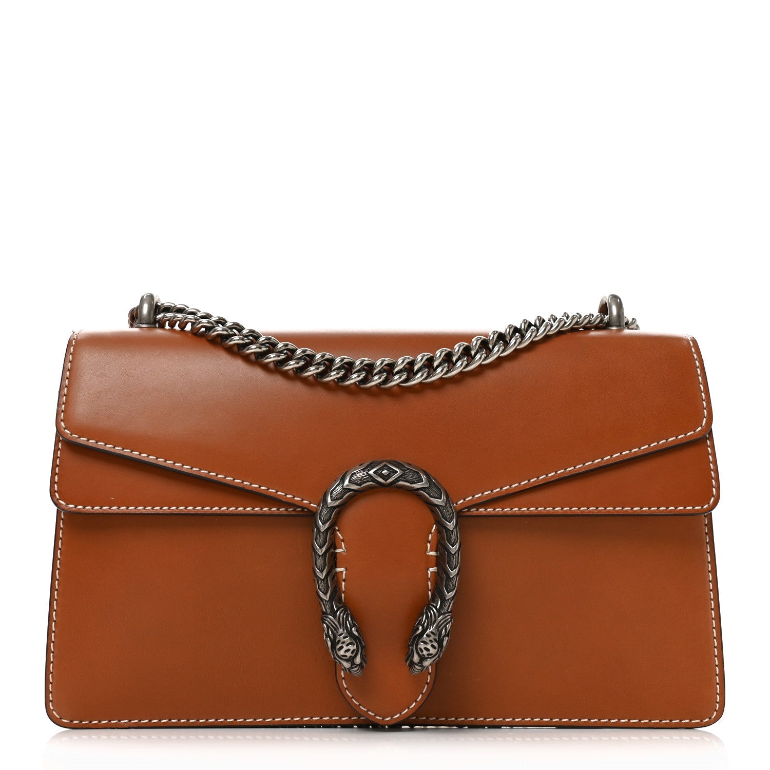 Gucci Calfskin Small Dionysus Shoulder Bag Harness Brown