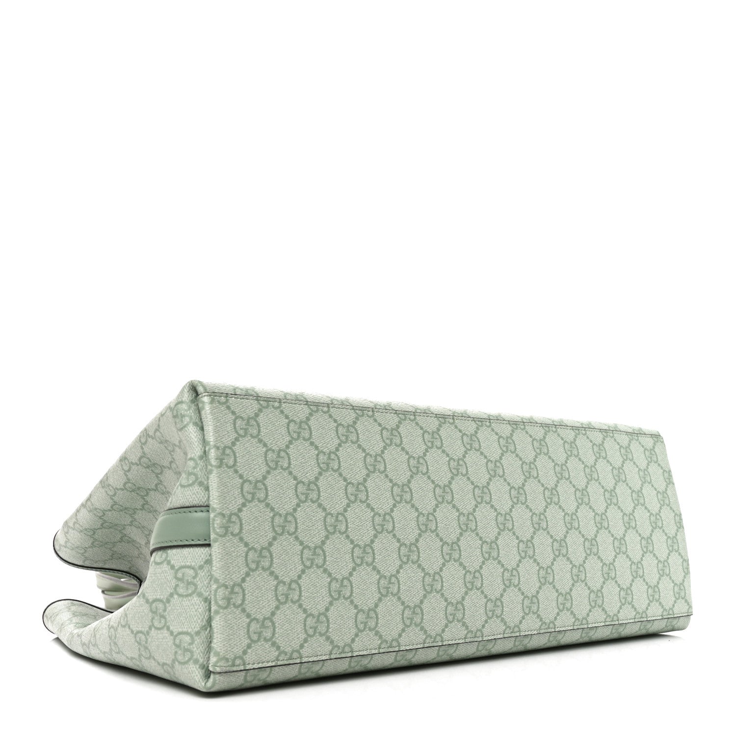 Gucci GG Supreme Monogram Emblem Large Tote Bag Sage Green