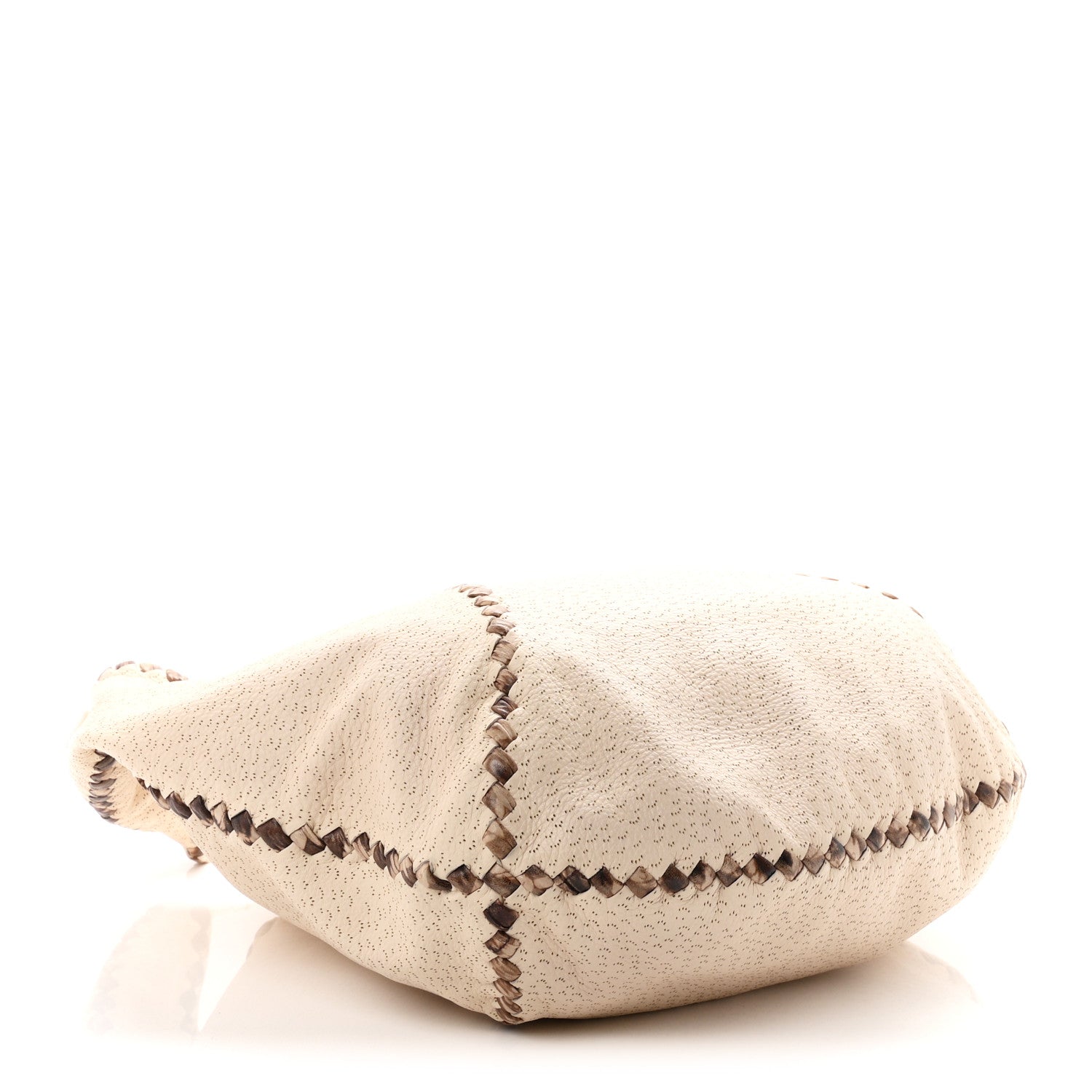Bottega Veneta Cervo Deerskin Perforated Pekary Hobo Cream