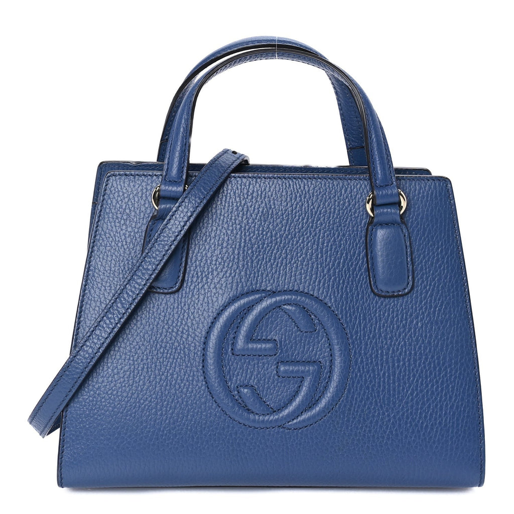 Gucci Dollar Calfskin Medium Soho Top Handle Satchel Caspian