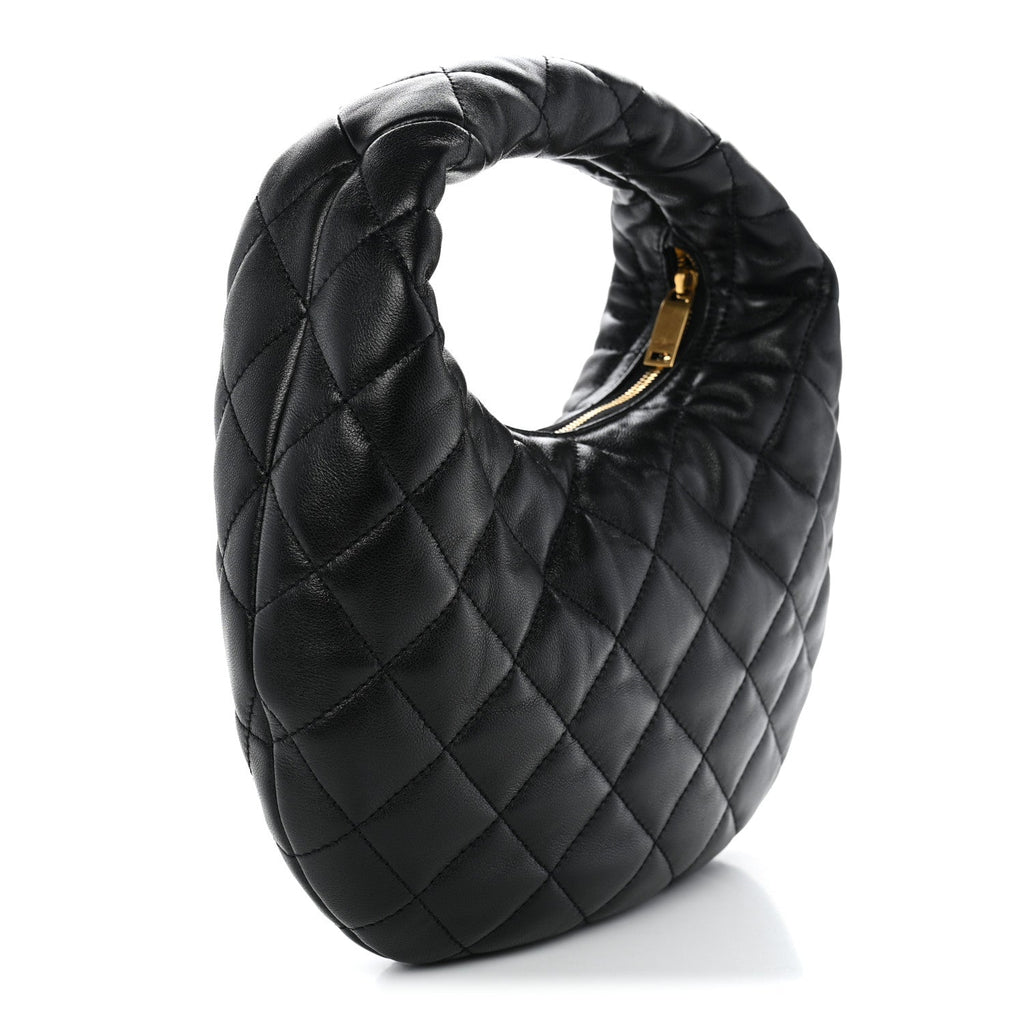Saint Laurent Lambskin Quilted Icarino Bag Black