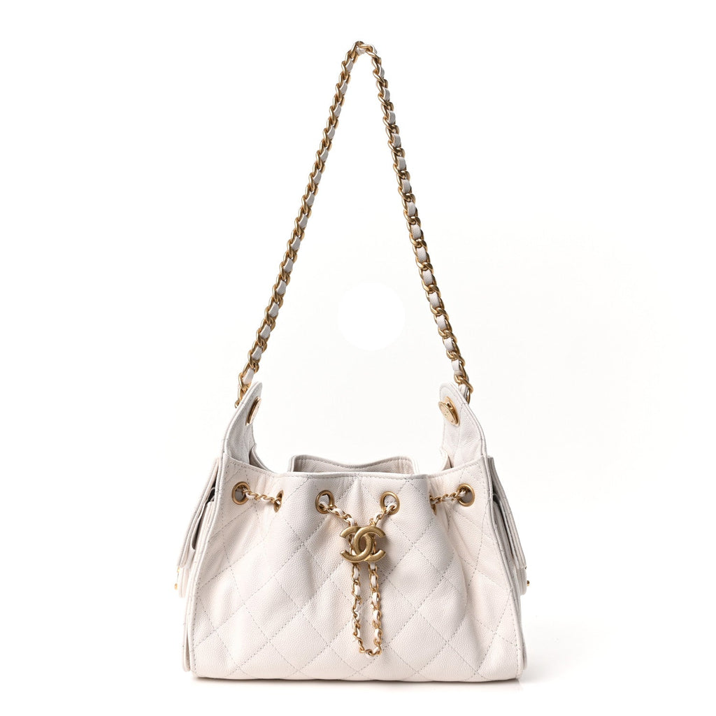 Chanel Caviar Quilted Mini Chanel 25 Handbag White