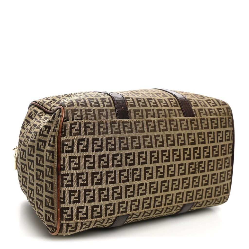 Fendi Zucchino Vitello Boston Mogano Panna Bruciato