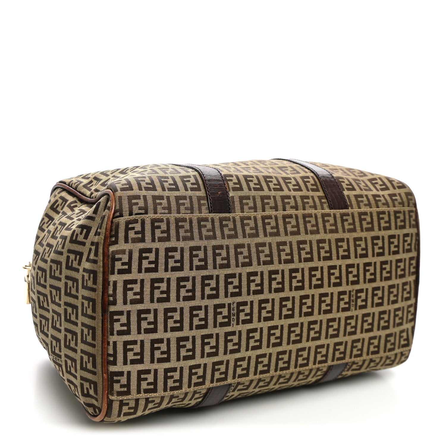Fendi Zucchino Vitello Boston Mogano Panna Bruciato