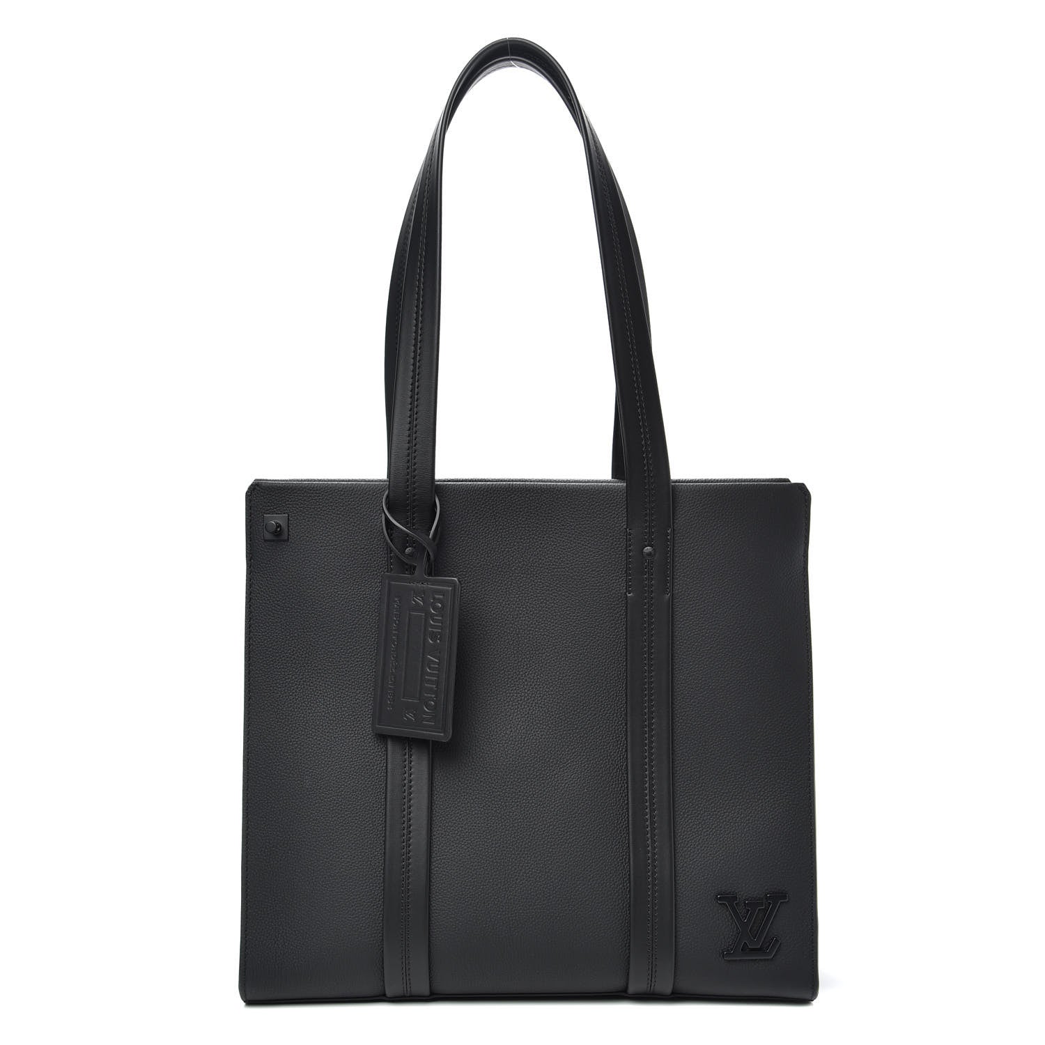 3/4 front view - Louis Vuitton LV Aerogram Tote Black