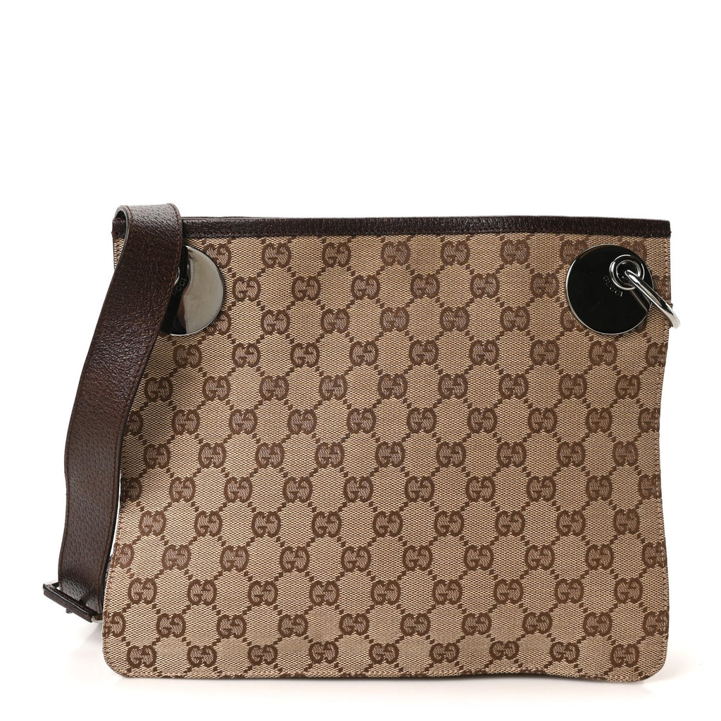 Gucci Monogram Eclipse Messenger Bag Dark Brown