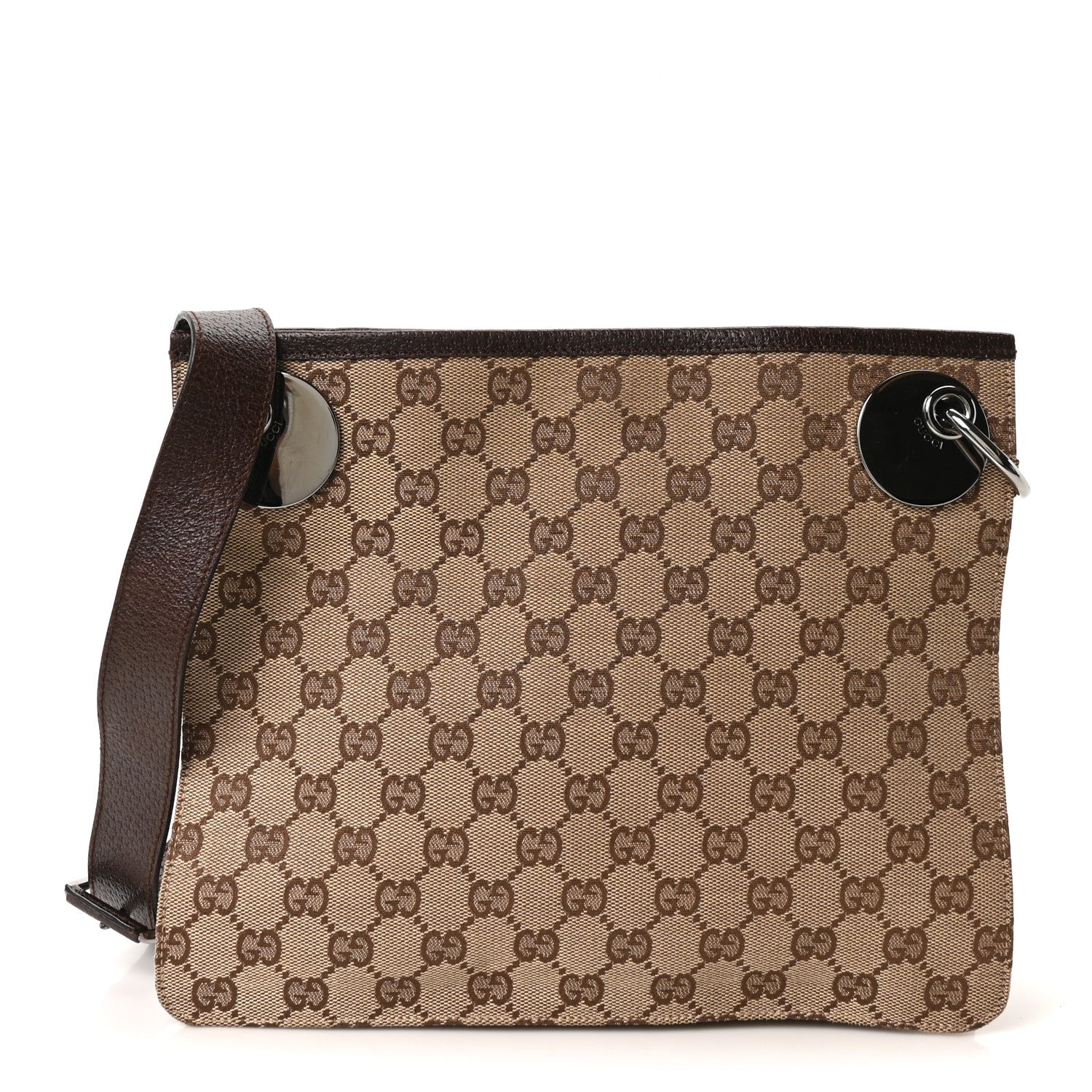 Gucci Monogram Eclipse Messenger Bag Dark Brown