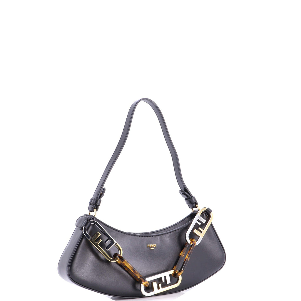 Fendi O'Lock Swing leather bag 3/4 front view