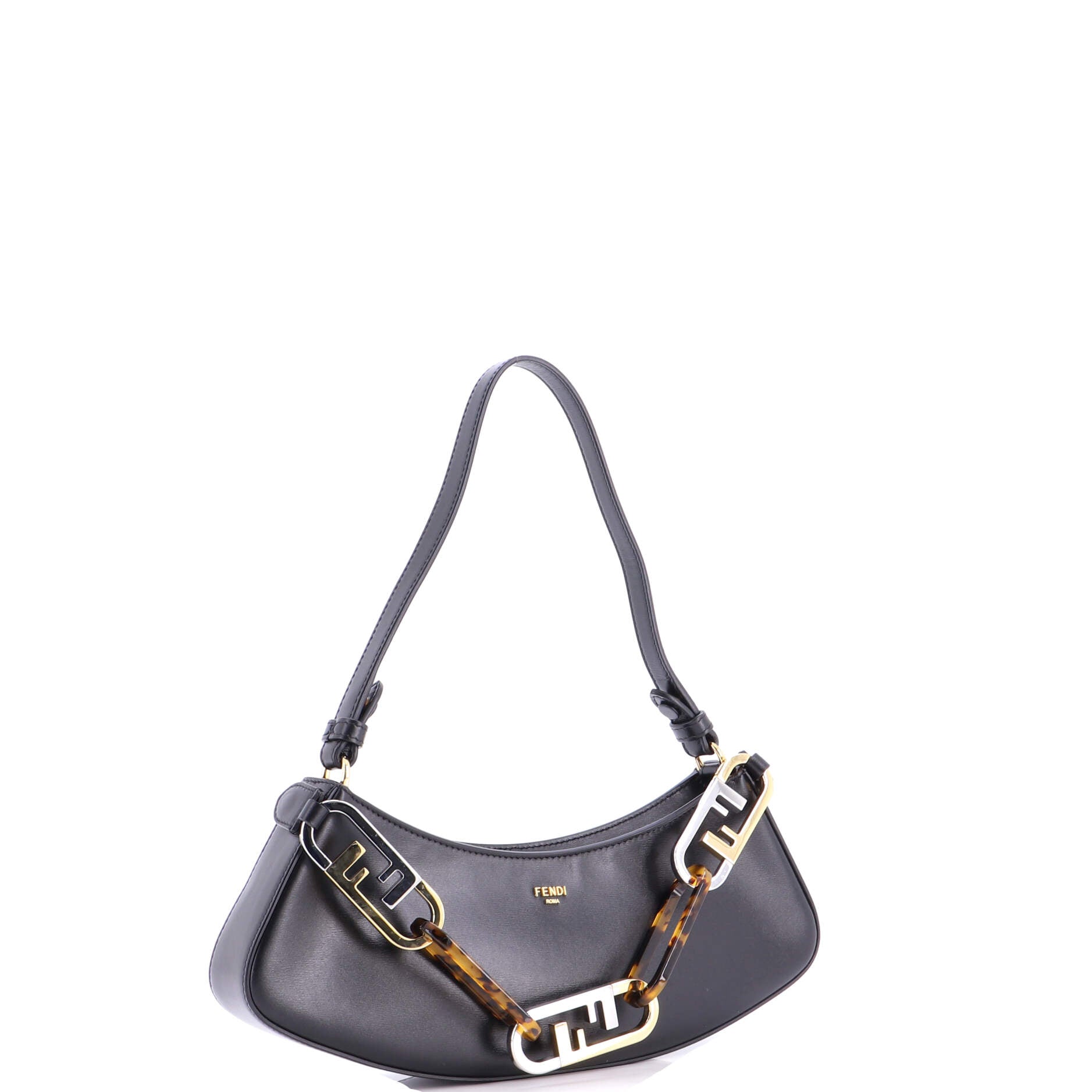 Fendi O'Lock Swing leather bag 3/4 front view