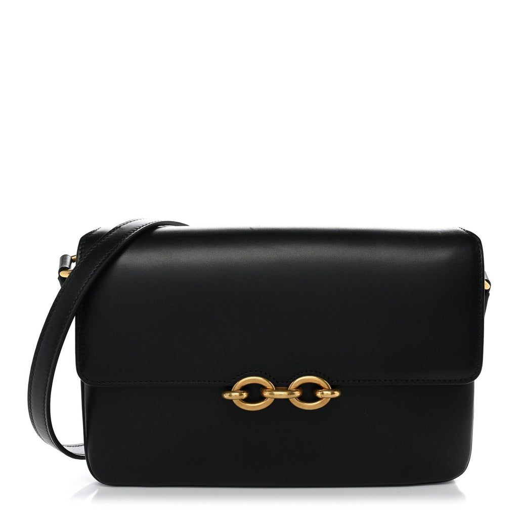 Saint Laurent Smooth Calfskin Le Maillon Satchel Black
