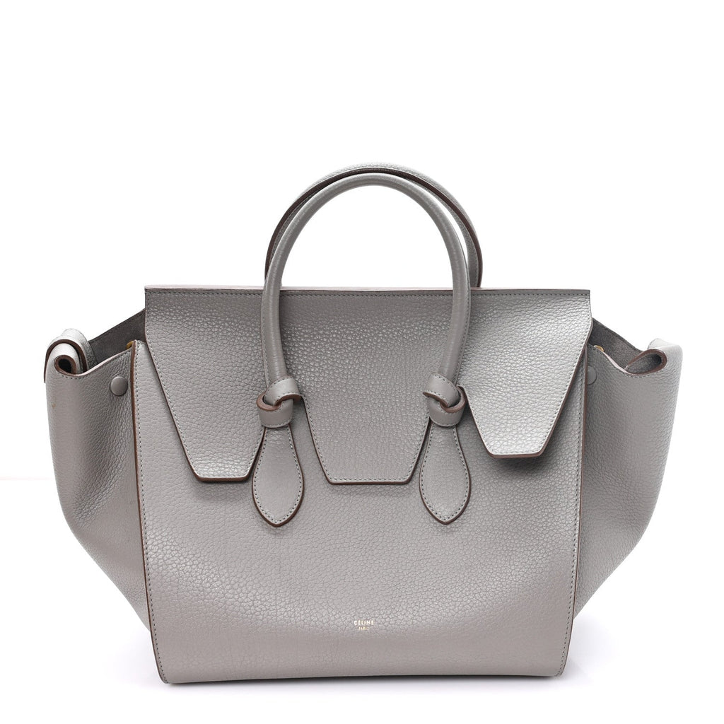 Celine Crisped Calfskin Small Tie Knot Tote Medium Grey