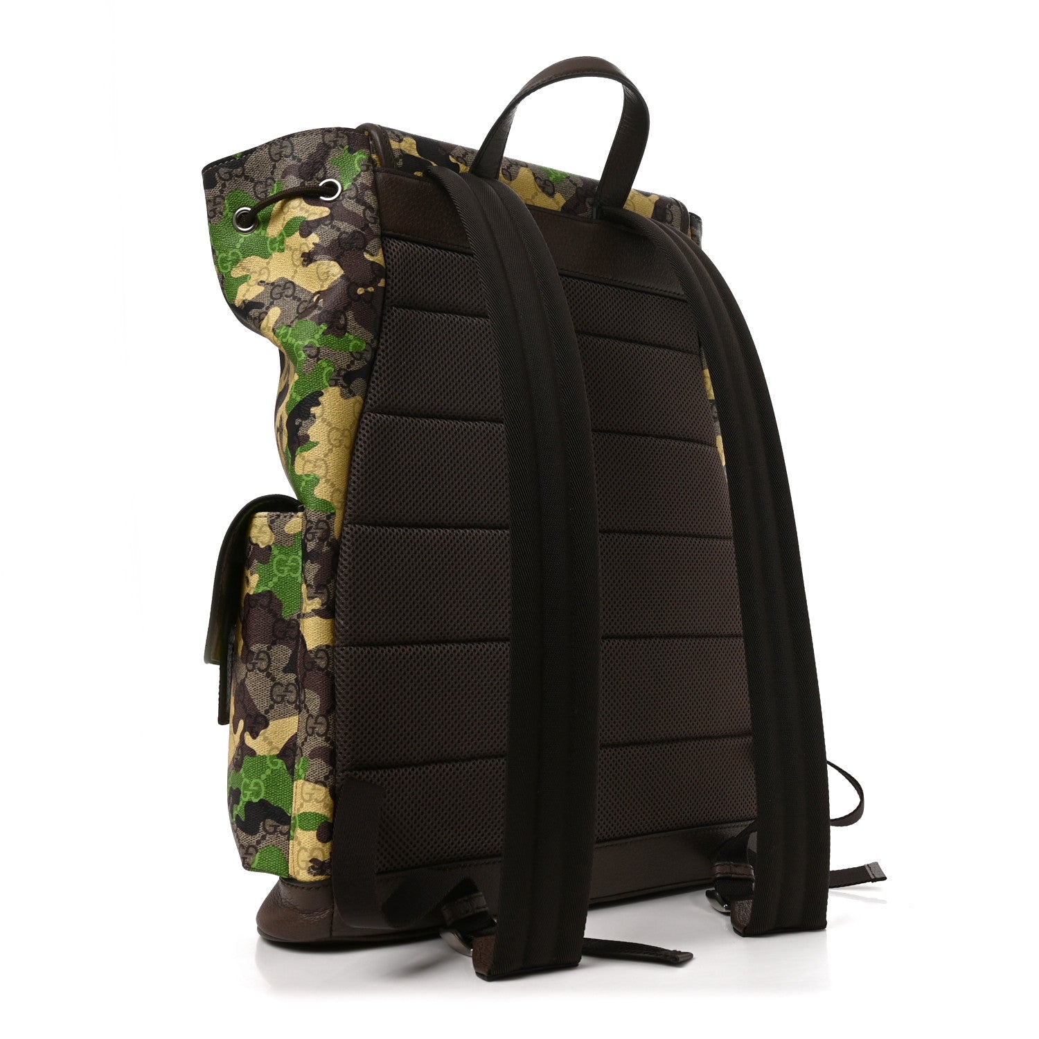 Gucci GG Supreme Monogram Camouflage Large Backpack Green Multicolor